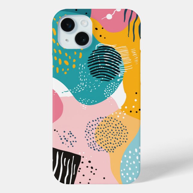 Sketches and doodles on colourful shapes Case-Mate iPhone case (Back)