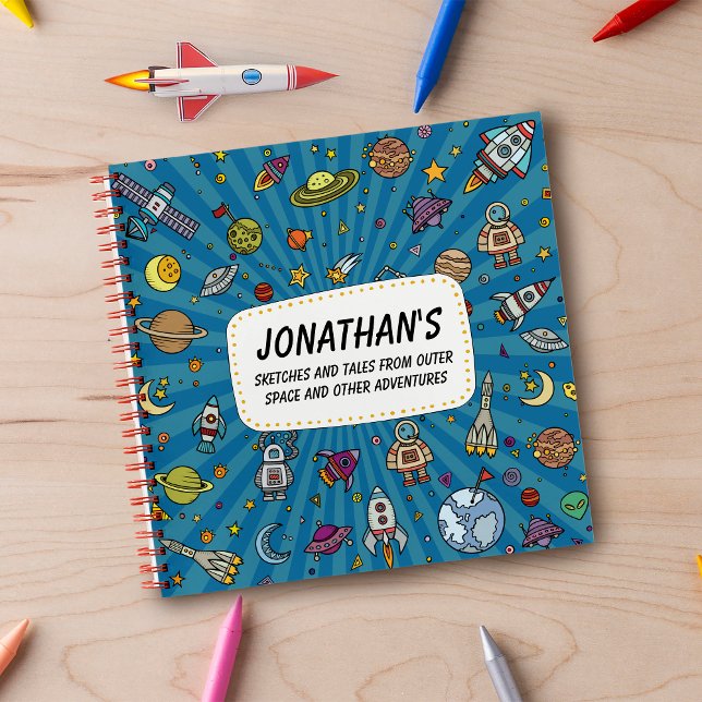 Sketches and Tales From Outer Space Notebook (Blast off! Space is definitely the place with this funky space inspired design sketchbook. )