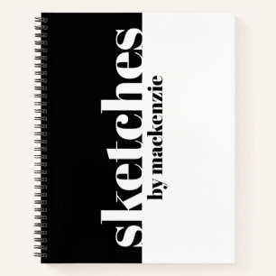 Sketches Book Large Serif Personalised Name 