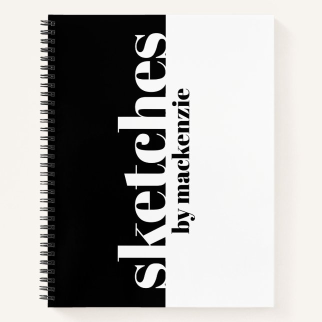 Sketches Book Large Serif Personalised Name  (Front)