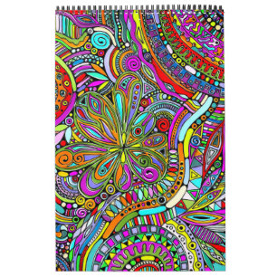 Sketching Fantasy Art - Abstract Flowers 1 Calendar