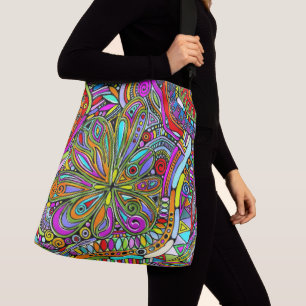 Sketching Fantasy Art - Abstract Flowers 1 Crossbody Bag