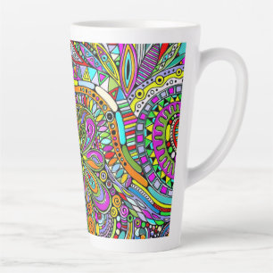 Sketching Fantasy Art - Abstract Flowers 1 Latte Mug