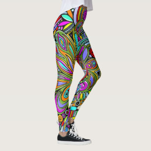 Sketching Fantasy Art - Abstract Flowers 1 Leggings