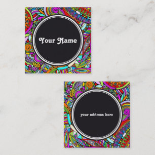 Sketching Fantasy Art - Abstract Flowers 1 Square Business Card