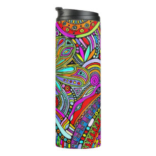 Sketching Fantasy Art - Abstract Flowers 1 Thermal Tumbler