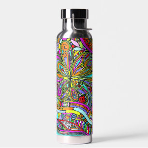 Sketching Fantasy Art - Abstract Flowers 1 Water Bottle