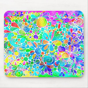 Sketching Fantasy Art - Abstract Flowers 2 Mouse Pad