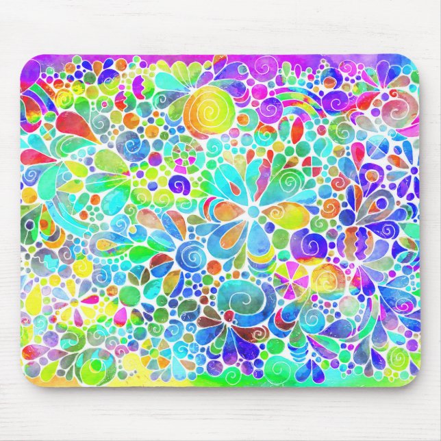 Sketching Fantasy Art - Abstract Flowers 2 Mouse Pad (Front)