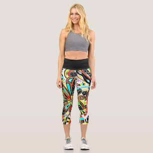 Sketching Fantasy Art - Abstract Flowers 3 Capri Leggings