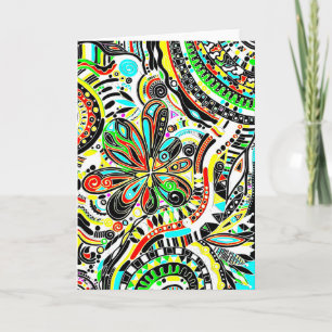 Sketching Fantasy Art - Abstract Flowers 3 Card
