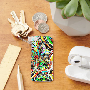 Sketching Fantasy Art - Abstract Flowers 3 Key Ring