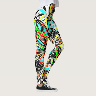 Sketching Fantasy Art - Abstract Flowers 3 Leggings