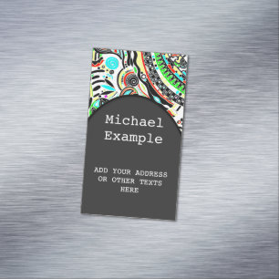 Sketching Fantasy Art - Abstract Flowers 3 Magnetic Business Card