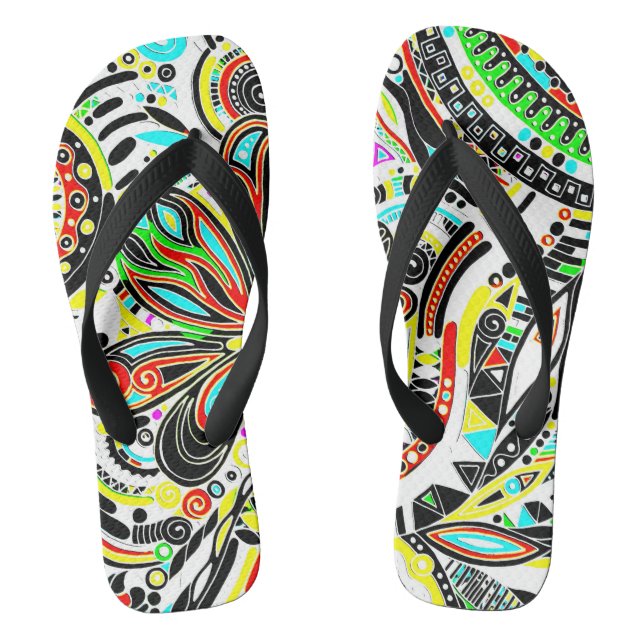 Sketching Fantasy Art - Abstract Flowers 3 Thongs (Footbed)