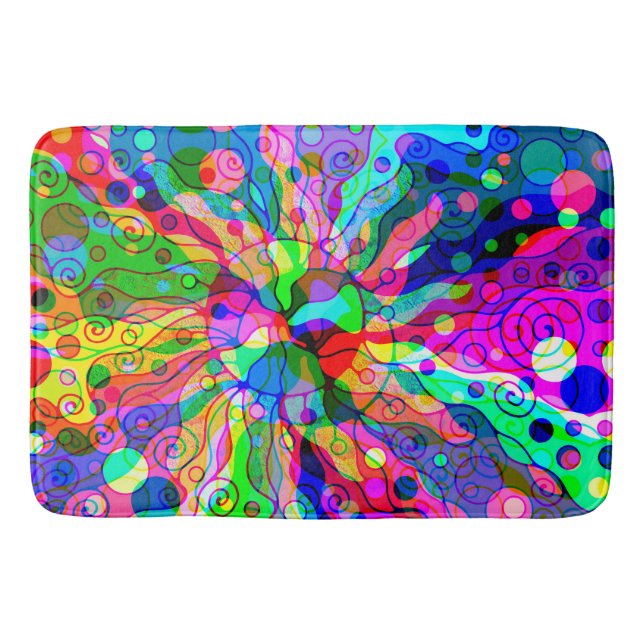 Sketching Fantasy Art - Abstract Neon Shift 1 Bath Mat (Front)