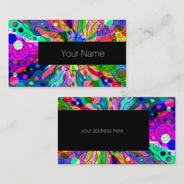 Sketching Fantasy Art - Abstract Neon Shift 1 Business Card (Front/Back)