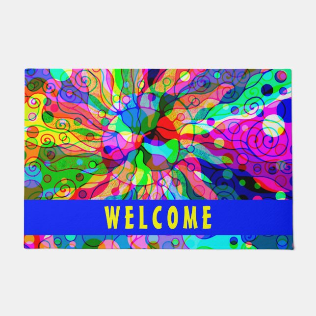 Sketching Fantasy Art - Abstract Neon Shift 1 Doormat (Front)