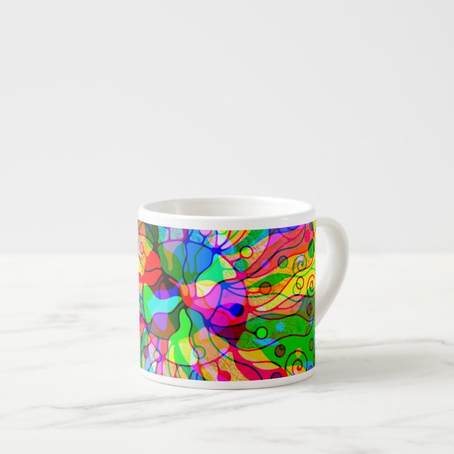 Sketching Fantasy Art - Abstract Neon Shift 1 Espresso Cup (Front Right)