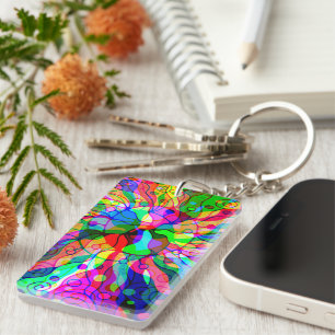Sketching Fantasy Art - Abstract Neon Shift 1 Key Ring