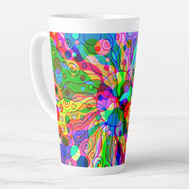 Sketching Fantasy Art - Abstract Neon Shift 1 Latte Mug (Left Angle)