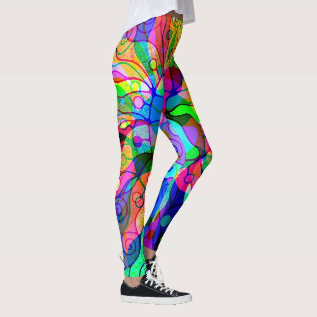 Sketching Fantasy Art - Abstract Neon Shift 1 Leggings (Right)