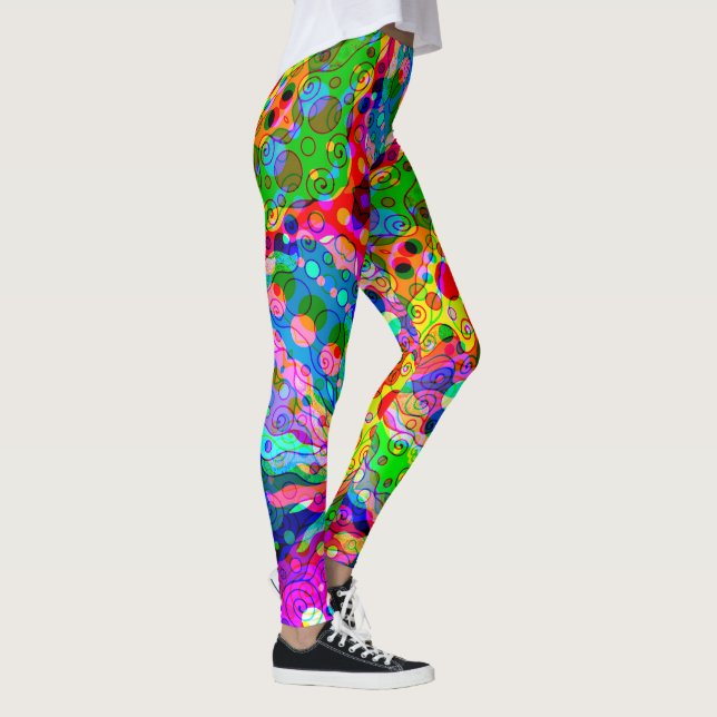 Sketching Fantasy Art - Abstract Neon Shift 1 Leggings (Right)