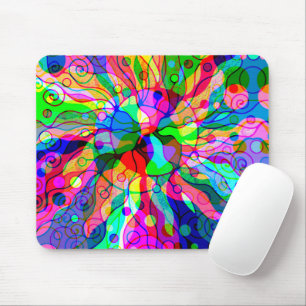 Sketching Fantasy Art - Abstract Neon Shift 1 Mouse Pad