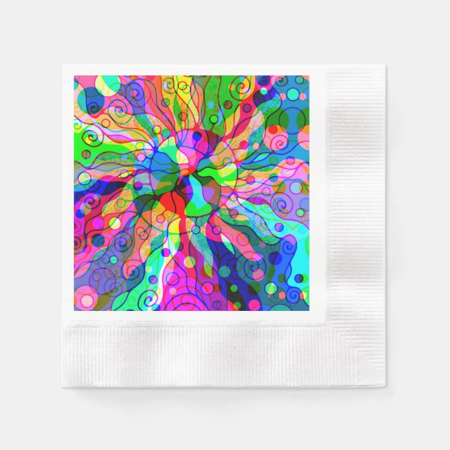 Sketching Fantasy Art - Abstract Neon Shift 1 Napkin (Front)