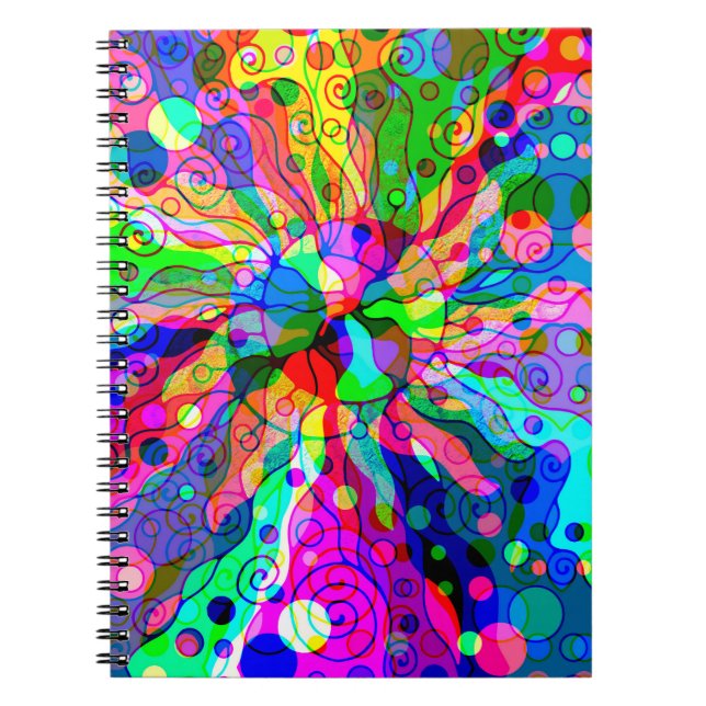 Sketching Fantasy Art - Abstract Neon Shift 1 Notebook (Front)