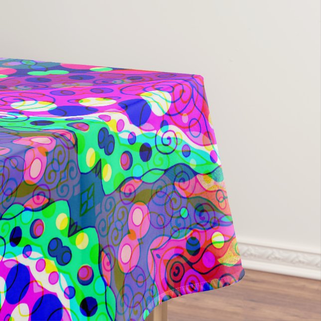 Sketching Fantasy Art - Abstract Neon Shift 1 Tablecloth (In Situ)