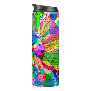 Sketching Fantasy Art - Abstract Neon Shift 1 Thermal Tumbler