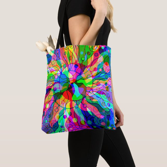 Sketching Fantasy Art - Abstract Neon Shift 1 Tote Bag (Close Up)