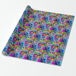 Sketching Fantasy Art - Abstract Neon Shift 1 Wrapping Paper
