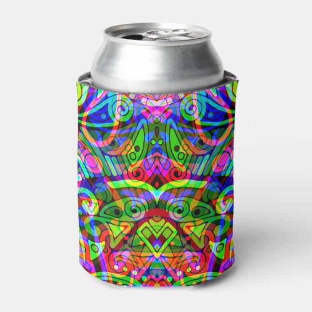Sketching Fantasy Art - Abstract Neon Shift 3 Can Cooler (Can Front)