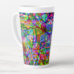 Sketching Fantasy Art - Abstract Neon Shift 3 Latte Mug