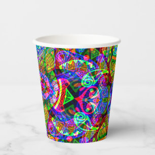 Sketching Fantasy Art - Abstract Neon Shift 3 Paper Cups