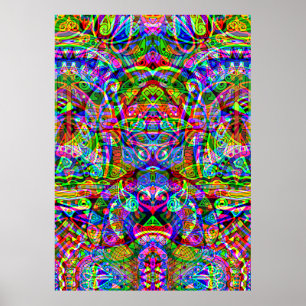 Sketching Fantasy Art - Abstract Neon Shift 3 Poster