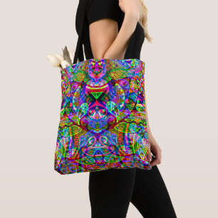 Sketching Fantasy Art - Abstract Neon Shift 3 Tote Bag