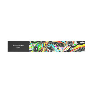 Sketching Fantasy Art - Abstract Neon Shift 3 Wraparound Address Label