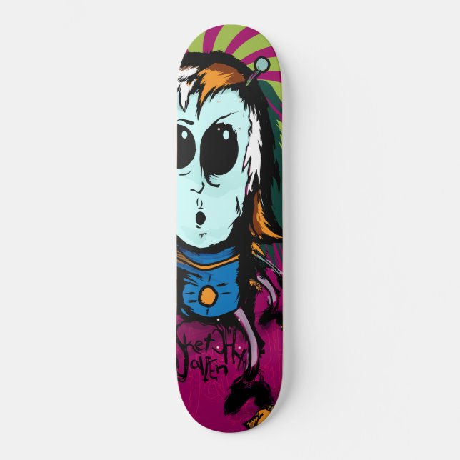 Sketchy Alien Exists & Lives on Your Skate Deck (Front)