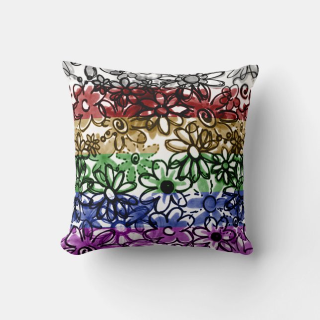 Sketchy Blooms Pillow (Front)