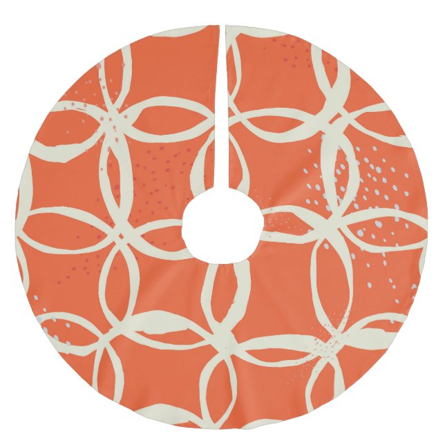 Sketchy Circles Trendy Seamless Design Brushed Polyester Tree Skirt (Front)