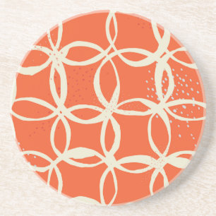 Sketchy Circles Trendy Seamless Design Coaster