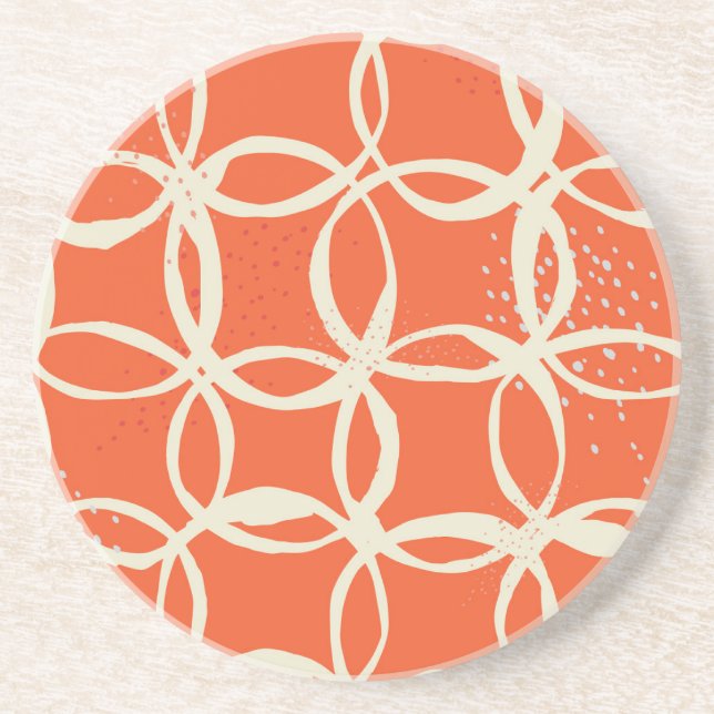 Sketchy Circles Trendy Seamless Design Coaster (Front)