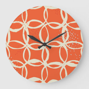 Sketchy Circles Trendy Seamless Design Large Clock