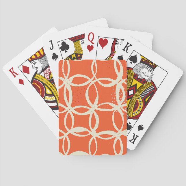 Sketchy Circles Trendy Seamless Design Playing Cards (Back)