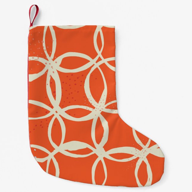 Sketchy Circles Trendy Seamless Design Small Christmas Stocking (Front)