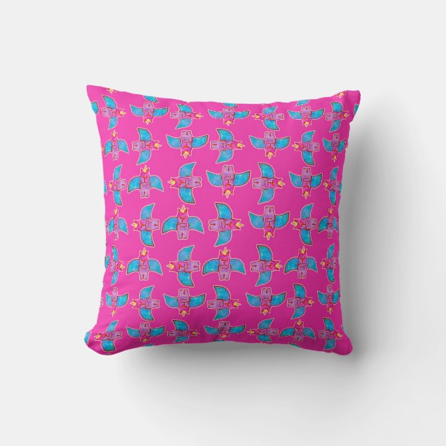 Sketchy Creatures Colourful Pattern Cushion (Front)