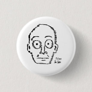 sketchy drawn cartoon face ( Erica Crooks ) 3 Cm Round Badge